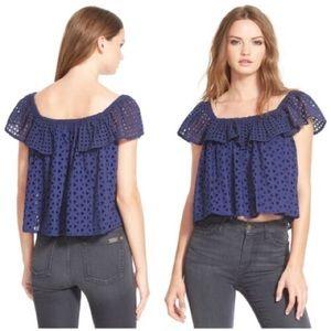 Rebecca Minkoff Celestine Eyelet Off the Shoulder Blouse